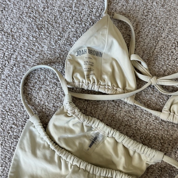 JOAH BROWN triangle bikini top + side tie bikini bottom in Dune - Picture 5 of 5
